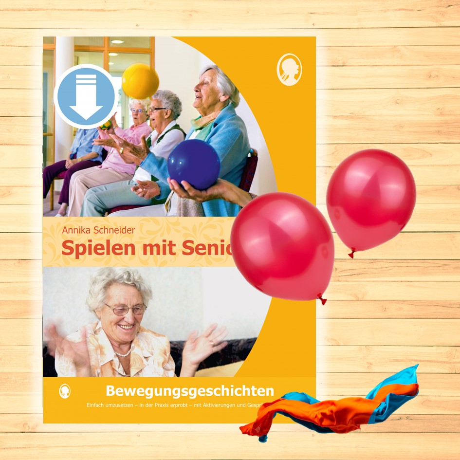 Cover des im Blogbeitrag „Sommer in Bewegung“ vorgestellten Artikels mit dem Titel: Bewegungsgeschichten – Spielen mit Senioren
