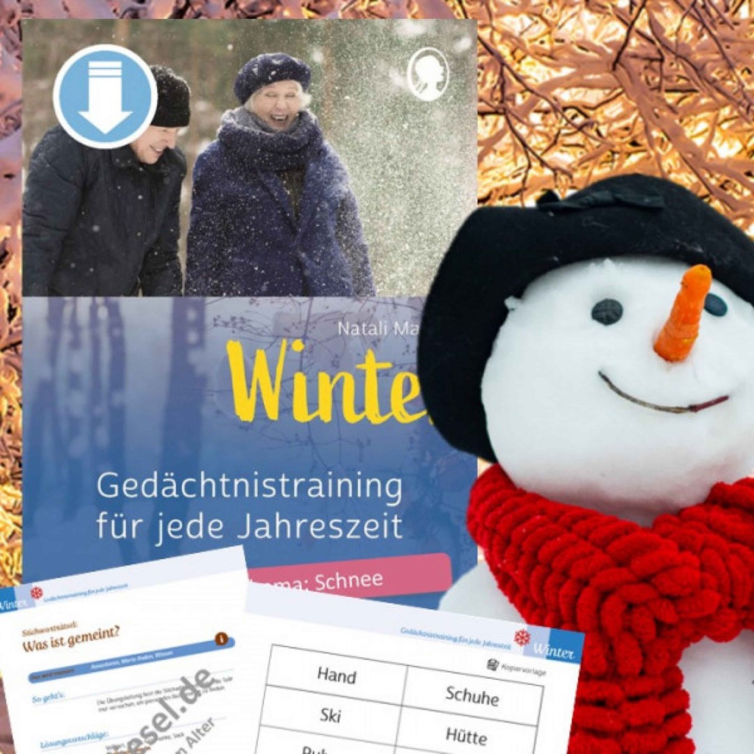 Cover des im Blogbeitrag „Schlager, Schnee und gute Laune“ vorgestellten Artikels mit dem Titel: Schnee – Gedächtnistraining für jede Jahreszeit