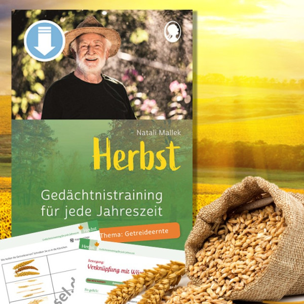 Cover des im Blogbeitrag „Feierfreudiger Oktober“ vorgestellten Artikels mit dem Titel: Erntezeit - Gedächtnistraining für jede Jahreszeit