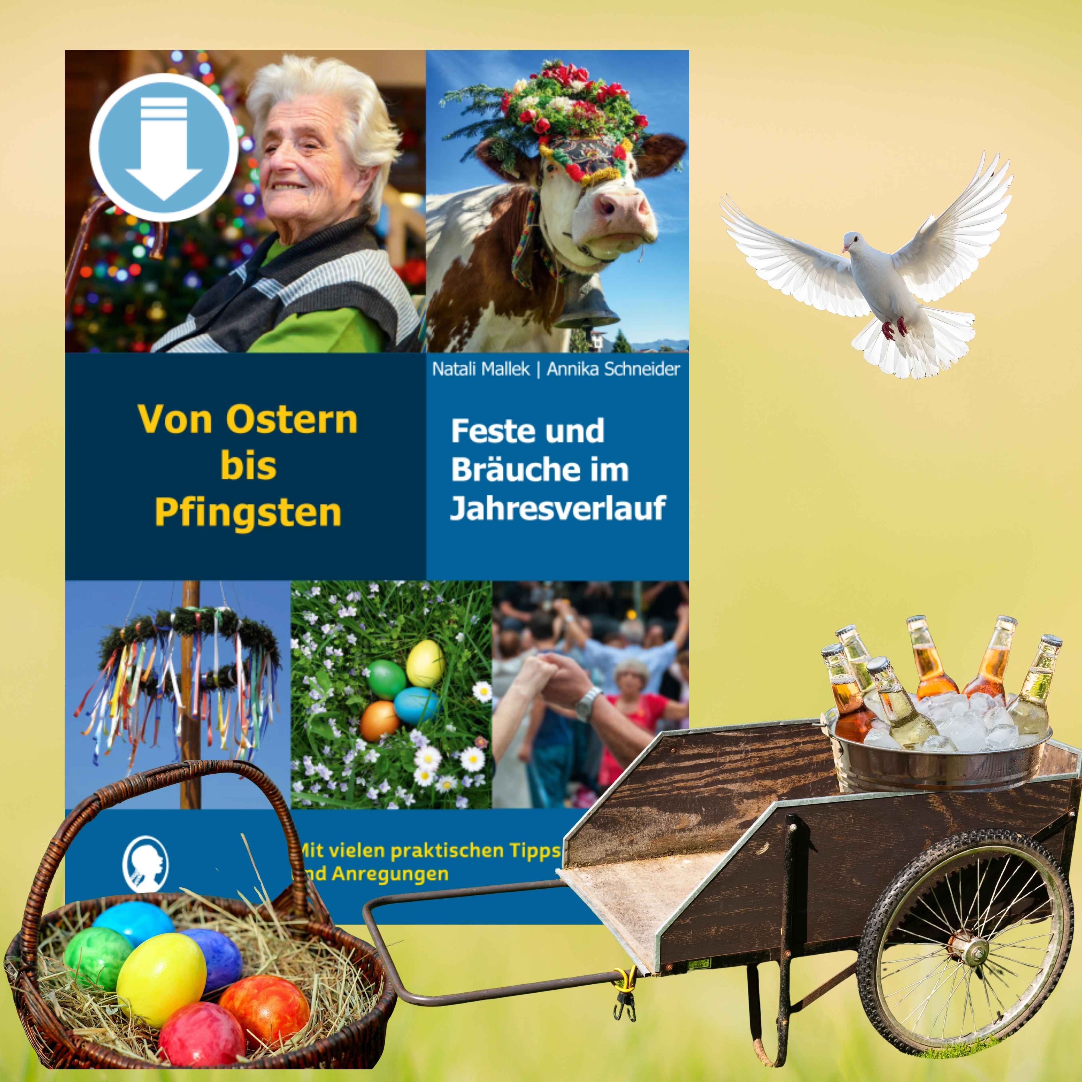 Cover des im Blogbeitrag „Osterfreuden im April“ vorgestellten Artikels mit dem Titel: Von Ostern bis Pfingsten – Feste und Bräuche