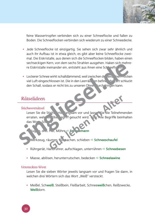 Beispielseiten aus der PDF Kurzaktivierungen im Winter für Senioren mit Demenz - kreative Ideen zum Thema Haus und Garten Beispielseiten aus der PDF Kurzaktivierungen im Winter für Senioren mit Demenz - kreative Ideen zum Thema Haus und Garten