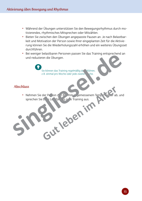 Beispielseiten aus Im Rhythmus der Bewegung - Kurzaktivierungen für bettlägerige Senioren mit Demenz als PDF-Download Beispielseiten aus Im Rhythmus der Bewegung - Kurzaktivierungen für bettlägerige Senioren mit Demenz als PDF-Download