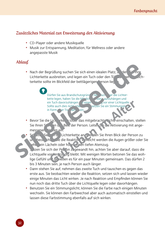 Beispielseiten aus Sinneswelten wecken - Kurzaktivierungen für bettlägerige Senioren mit Demenz als PDF-Download Beispielseiten aus Sinneswelten wecken - Kurzaktivierungen für bettlägerige Senioren mit Demenz als PDF-Download