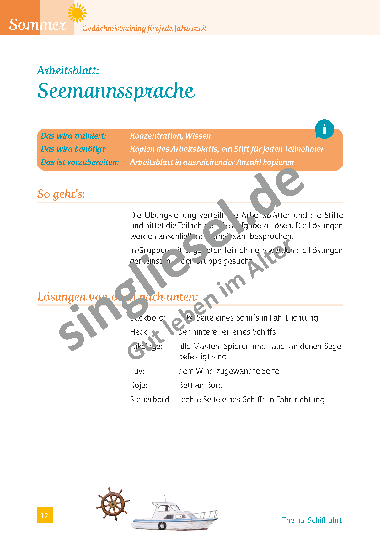 Beispielbild für Gedächtnistraining für Senioren mit Demenz - Kopiervorlagen zum Thema Reisen und Urlaub als PDF-Download Beispielbild für Gedächtnistraining für Senioren mit Demenz - Kopiervorlagen zum Thema Reisen und Urlaub als PDF-Download