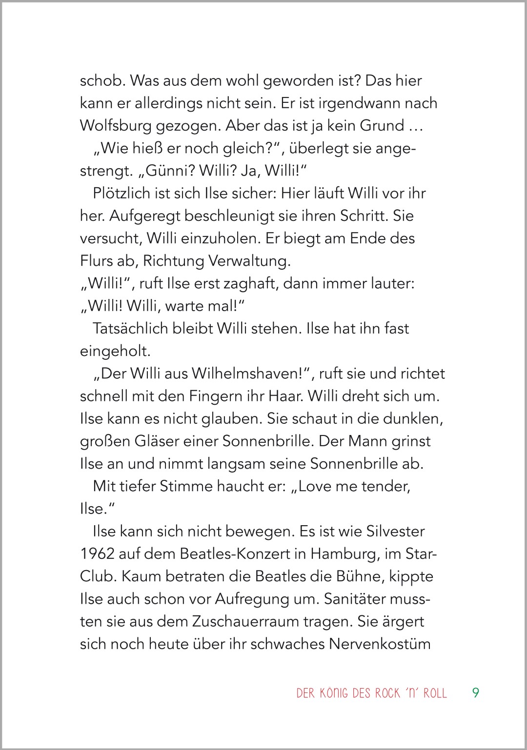 Beispielseite aus "Kurzgeschichten für Senioren" "Neues vom Plauderclub" "Der König des Rock n Roll"
