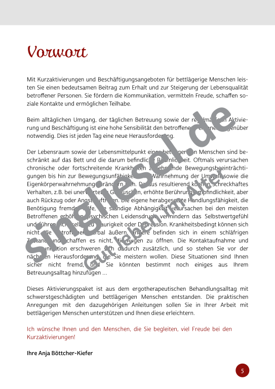 Beispielseiten aus Sinneswelten wecken - Kurzaktivierungen für bettlägerige Senioren mit Demenz als PDF-Download Beispielseiten aus Sinneswelten wecken - Kurzaktivierungen für bettlägerige Senioren mit Demenz als PDF-Download