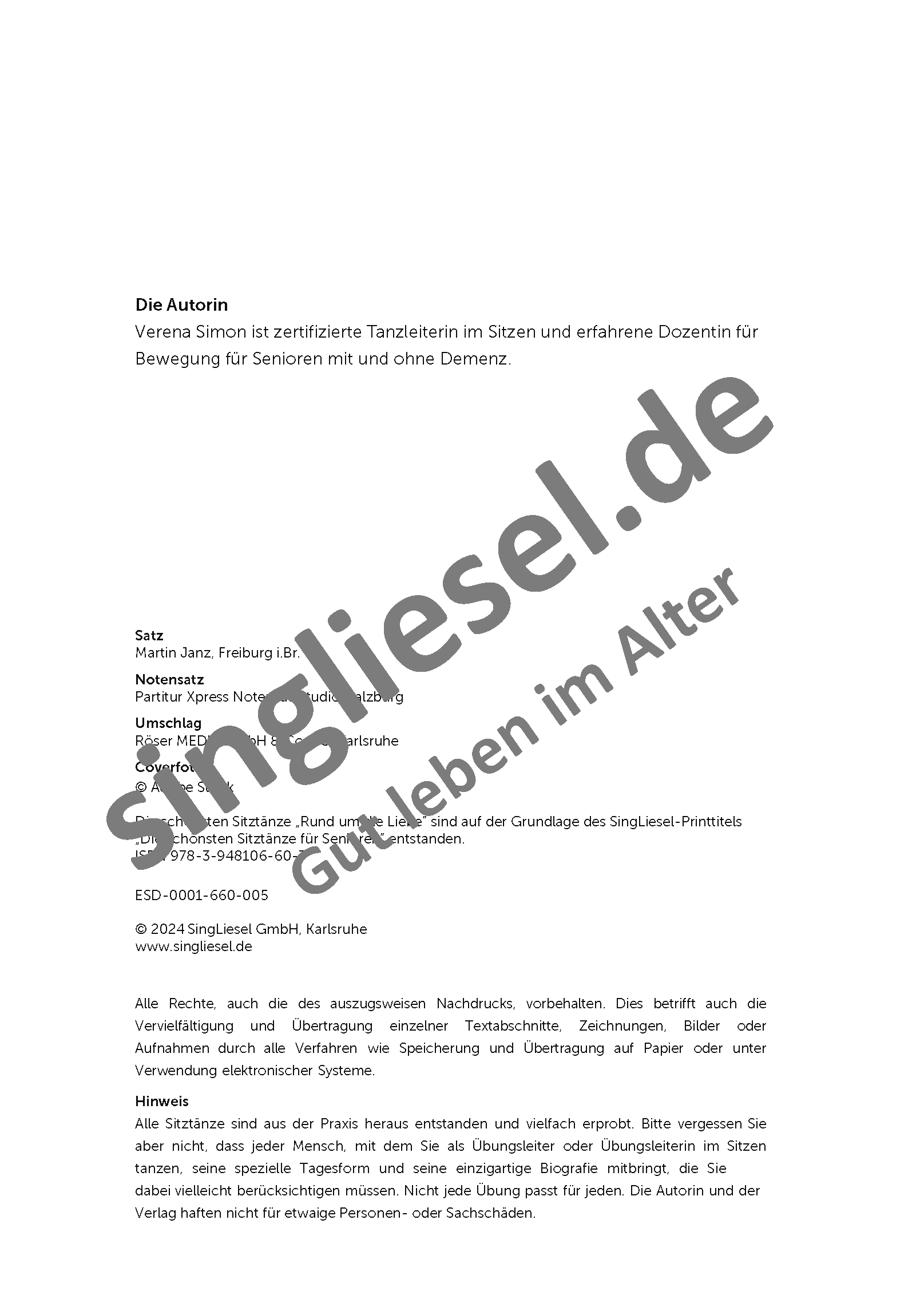 ESD-0001-660-005_Die-schoensten-Sitztaenze_Rund-um-die-Liebe_Seite_03_Impressum Die schönsten Sitztänze rund um die Liebe. Sitztänze für Senioren- auch mit Demenz. SingLiesel Verlag