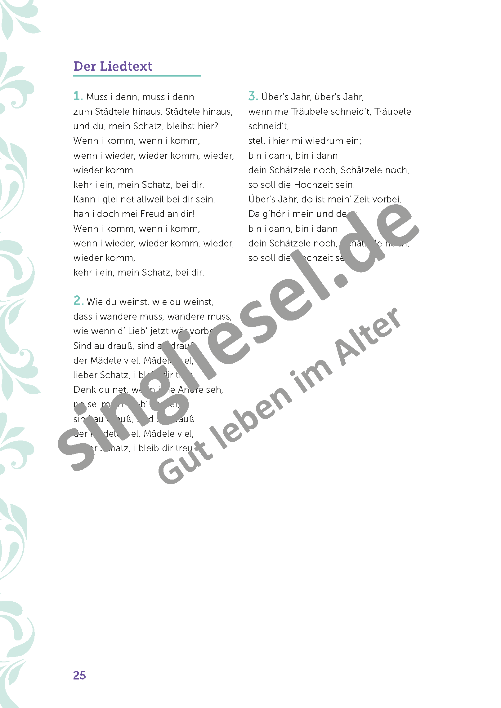 ESD-0001-660-005_Die-schoensten-Sitztaenze_Rund-um-die-Liebe_Seite_26_Muss-i-denn-zum-Staedtele-hinaus_Liedtext Die schönsten Sitztänze rund um die Liebe. Sitztänze für Senioren- auch mit Demenz. Muss i denn zum Städtele hinaus Liedtext