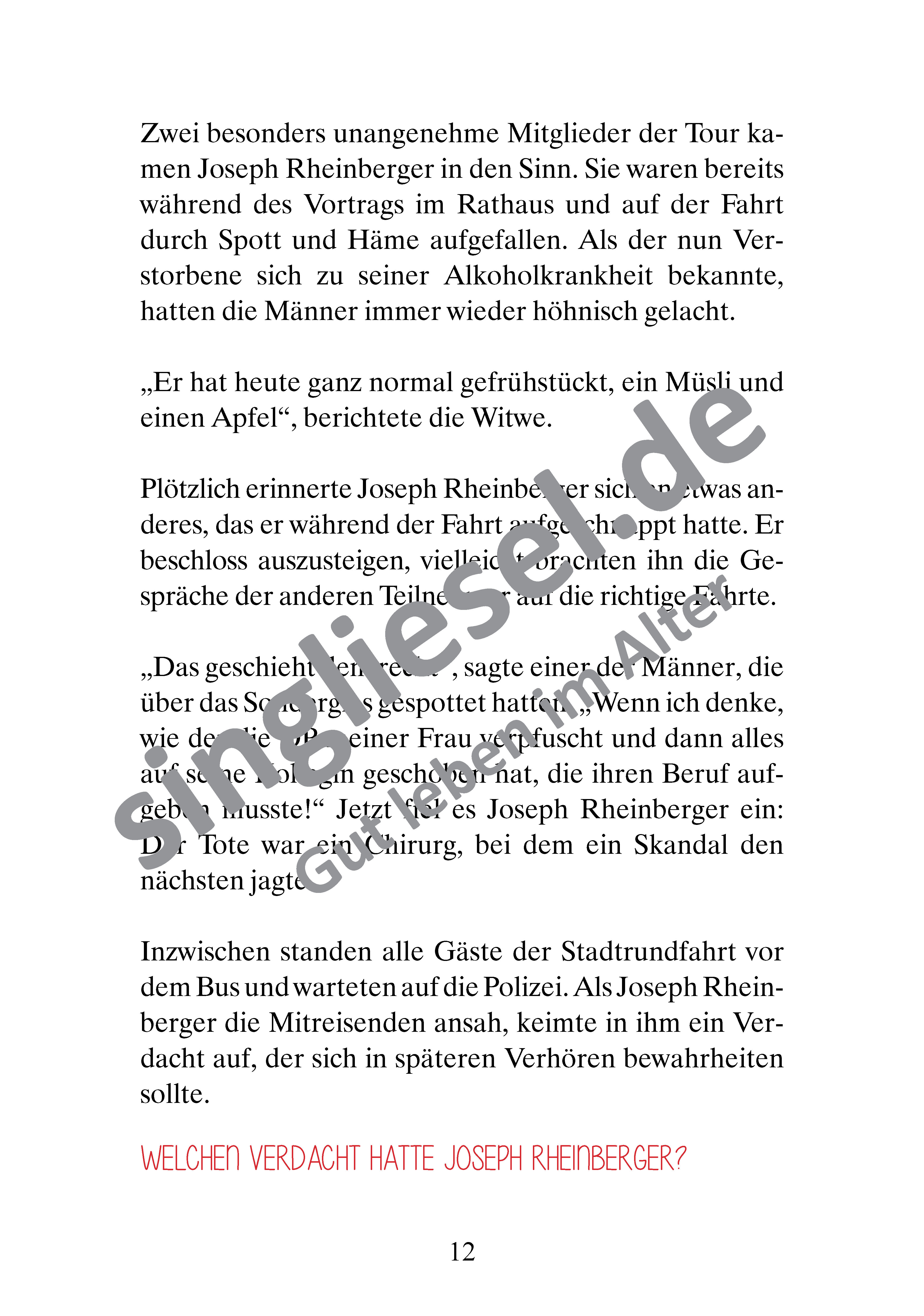Beispielseiten aus Dem Täter auf der Spur - Krimi-Geschichten zum Vorlesen für Senioren als PDF-Download Beispielseiten aus Dem Täter auf der Spur - Krimi-Geschichten zum Vorlesen für Senioren als PDF-Download
