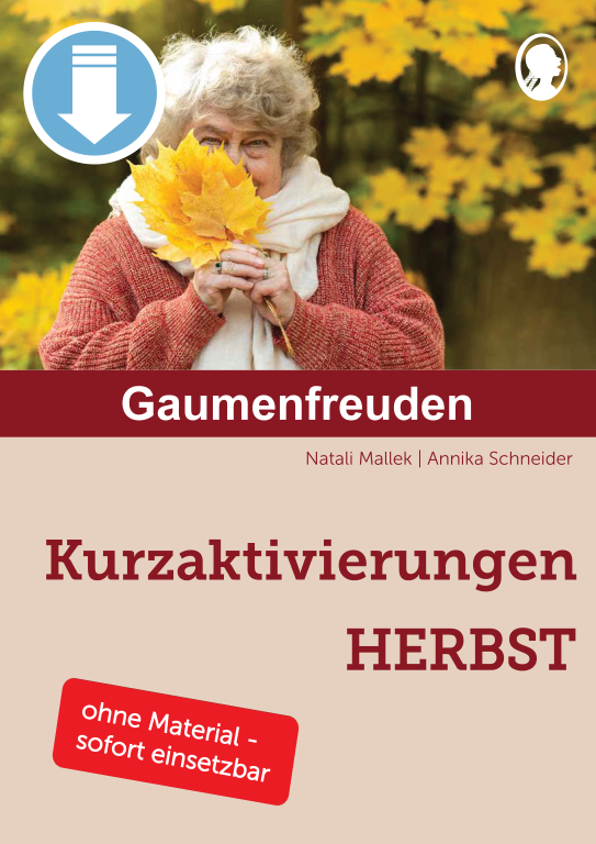 Beispielseiten aus der PDF Kurzaktivierungen im Herbst für Senioren mit Demenz - kreative Ideen zum Thema Essen Beispielseiten aus der PDF Kurzaktivierungen im Herbst für Senioren mit Demenz - kreative Ideen zum Thema Essen