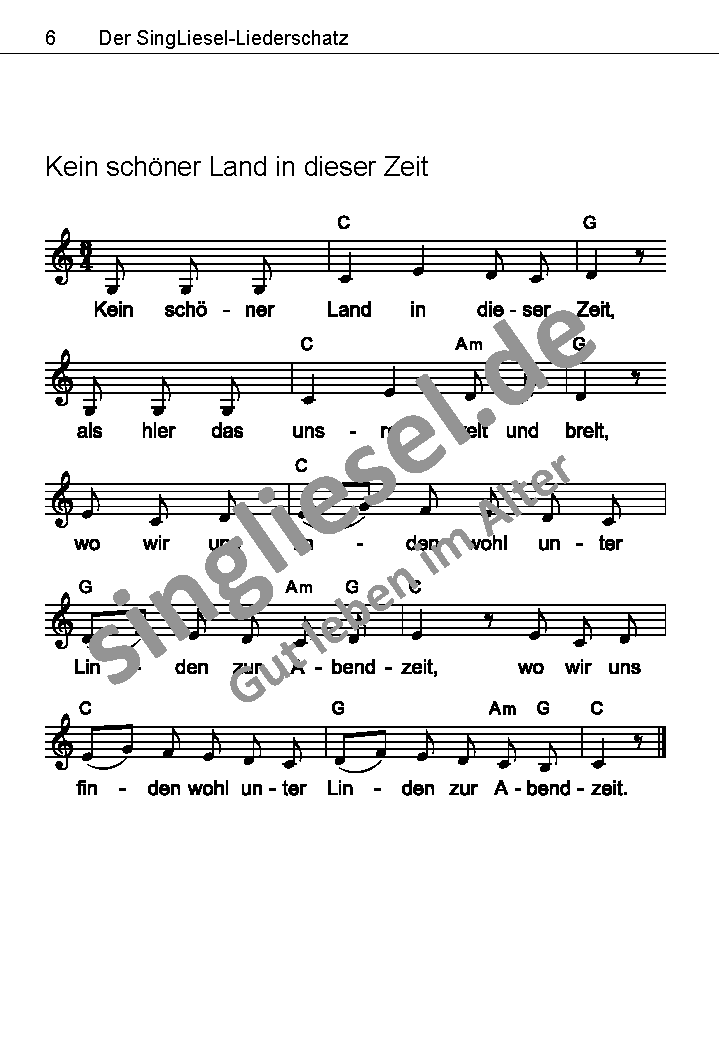 Kein-schoener-Land-in-dieser-Zeit-Text-mit-Noten Die schönsten Heimatlieder Kein schöner Land in dieser Zeit Noten