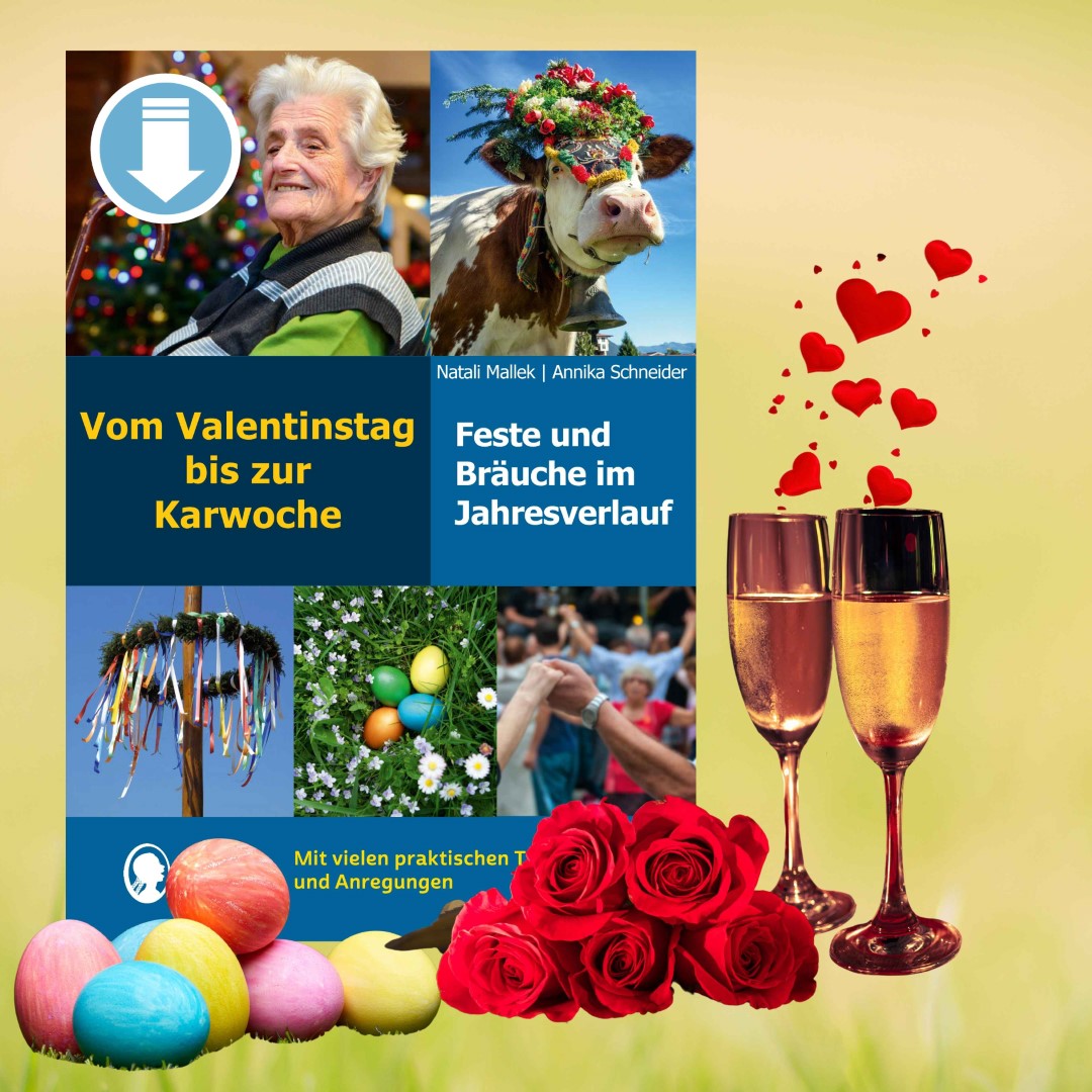 Cover des im Blogbeitrag „Liebe und Spaß im Februar“ vorgestellten Artikels mit dem Titel: Vom Valentinstag bis zur Karwoche – Feste und Bräuche im Jahresverlauf