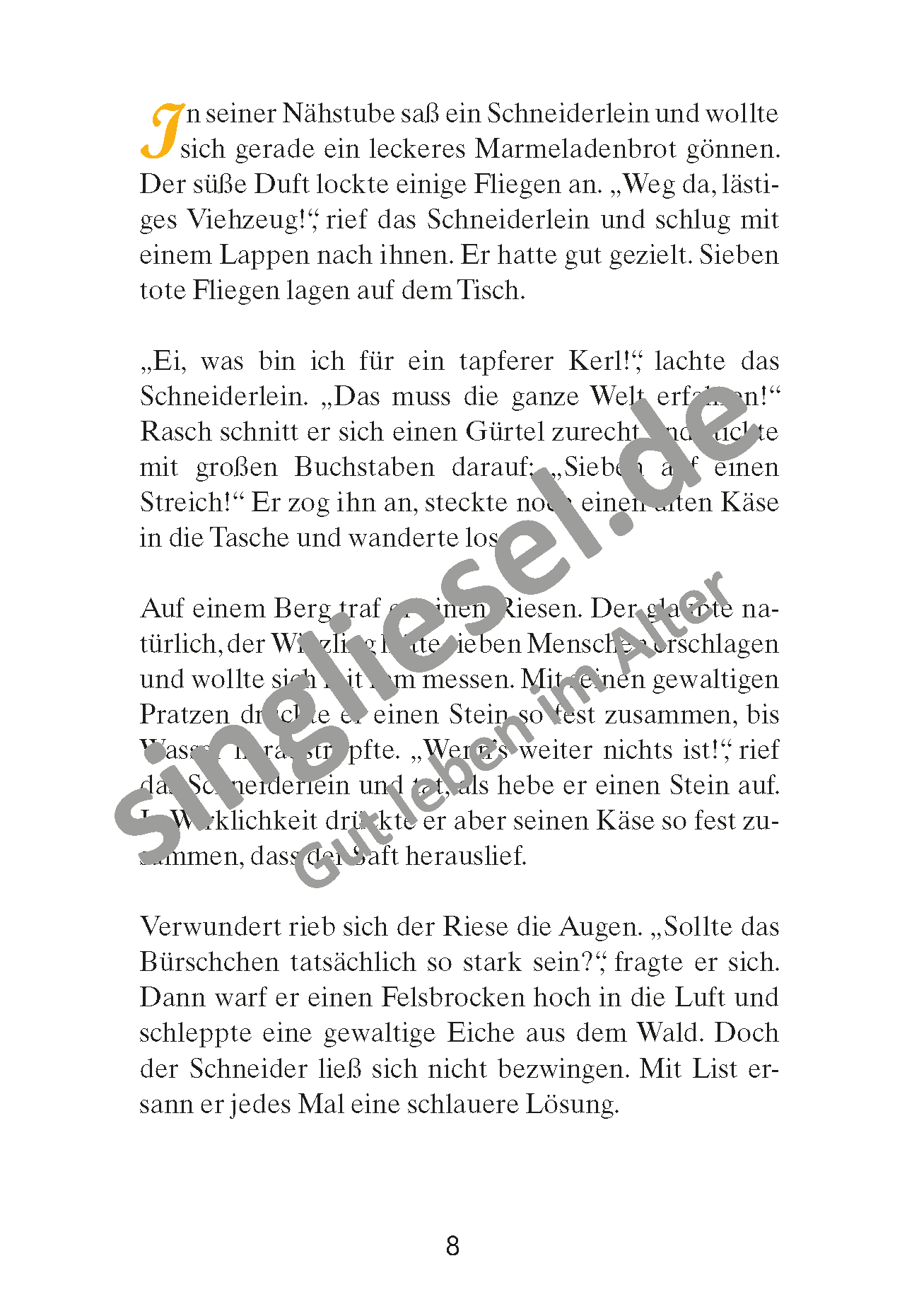 ESD-0001-054-004__Seite_09 Märchen für Senioren. „Das tapfere Schneiderlein“ u.v.m. (PDF) Vorlesegeschichte Seite 1