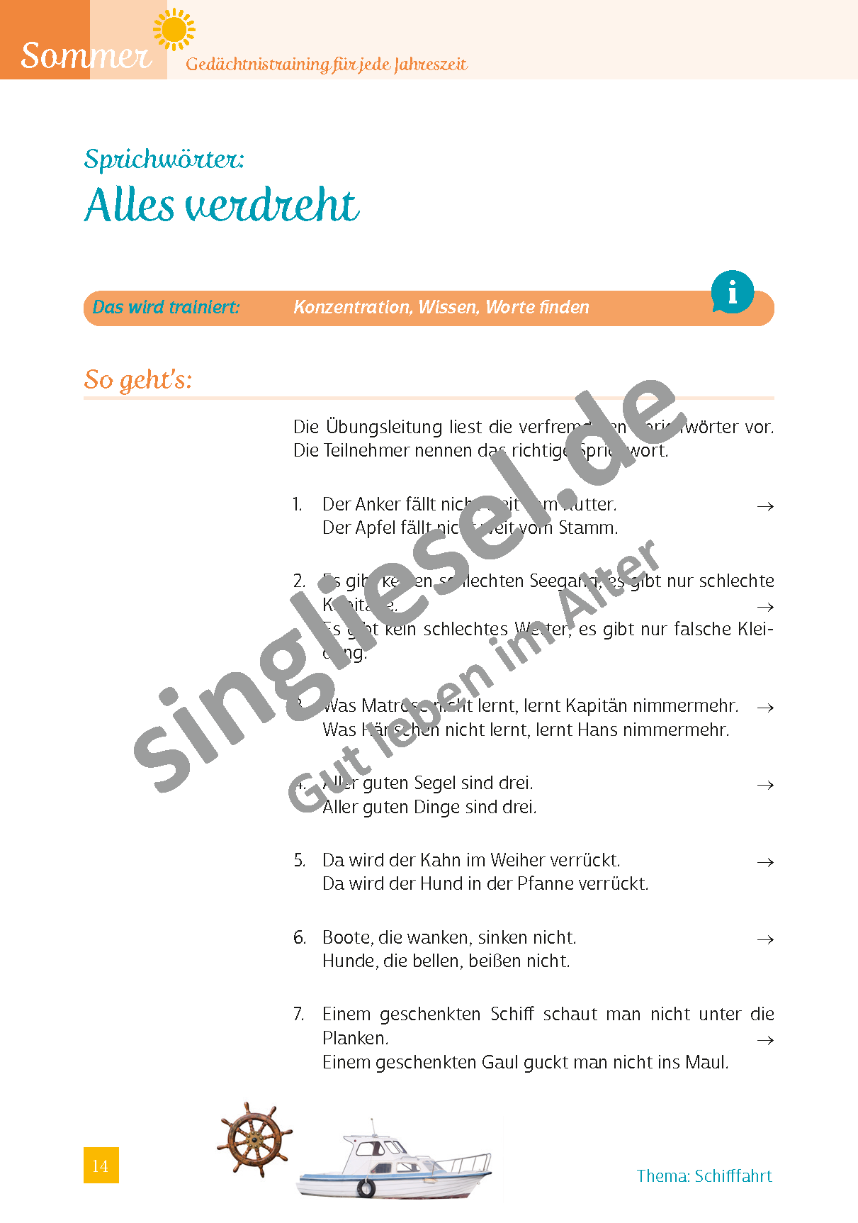 Beispielbild für Gedächtnistraining für Senioren mit Demenz - Kopiervorlagen zum Thema Reisen und Urlaub als PDF-Download Beispielbild für Gedächtnistraining für Senioren mit Demenz - Kopiervorlagen zum Thema Reisen und Urlaub als PDF-Download