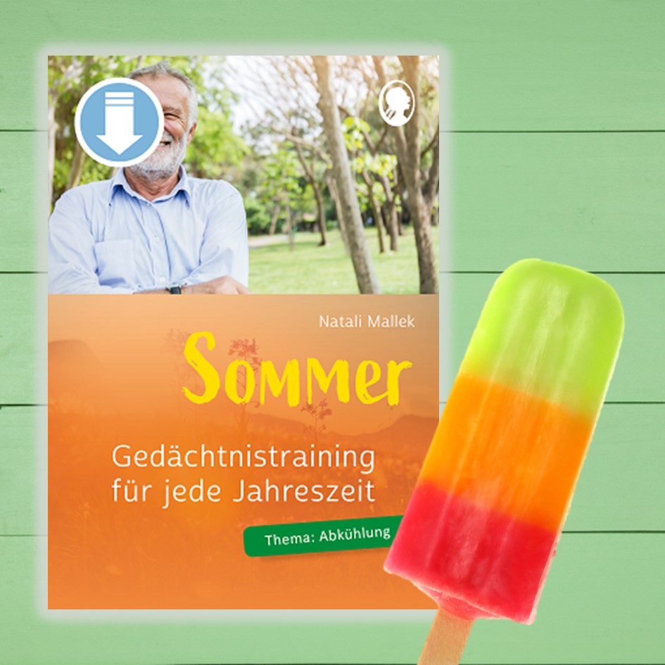Cover des im Blogbeitrag „Sommerfreuden im Juli“ vorgestellten Artikels mit dem Titel:  Sommer-Hitze – Gedächtnistraining für jede Jahreszeit