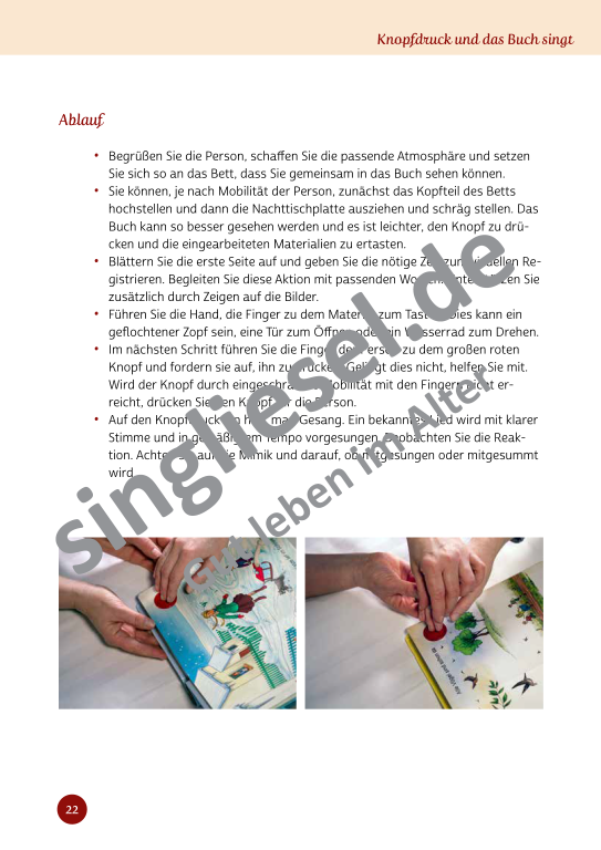 Beispielseiten aus Sinneswelten wecken - Kurzaktivierungen für bettlägerige Senioren mit Demenz als PDF-Download Beispielseiten aus Sinneswelten wecken - Kurzaktivierungen für bettlägerige Senioren mit Demenz als PDF-Download