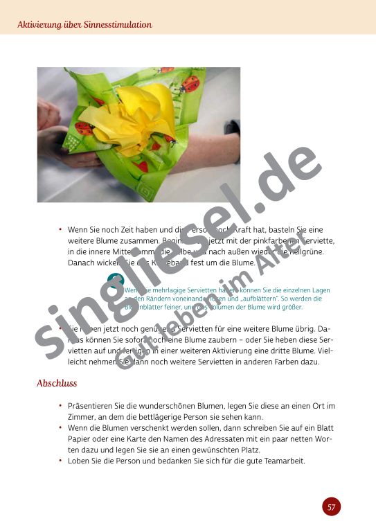Beispielseiten aus Sinneswelten wecken - Kurzaktivierungen für bettlägerige Senioren mit Demenz als PDF-Download Beispielseiten aus Sinneswelten wecken - Kurzaktivierungen für bettlägerige Senioren mit Demenz als PDF-Download