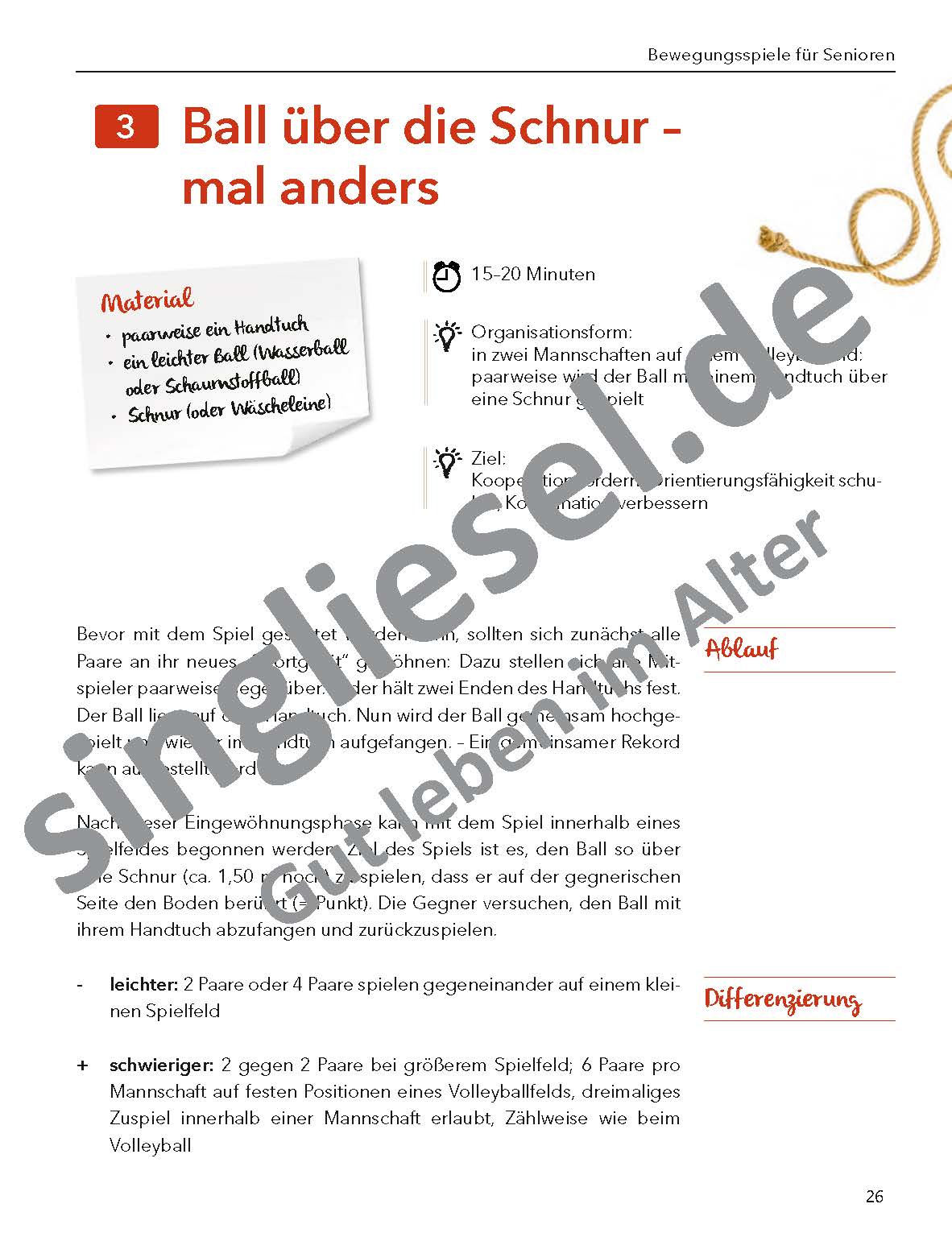 ESD-0001-089-009_Seite_26 Bewegungsspiele für Senioren "Kooperationsspiele" Ball über die Schnur - mal anders