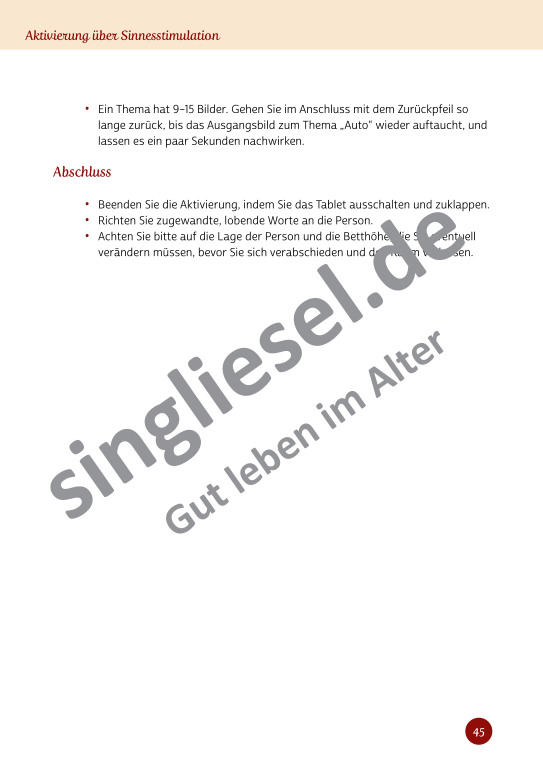 Beispielseiten aus Sinneswelten wecken - Kurzaktivierungen für bettlägerige Senioren mit Demenz als PDF-Download Beispielseiten aus Sinneswelten wecken - Kurzaktivierungen für bettlägerige Senioren mit Demenz als PDF-Download