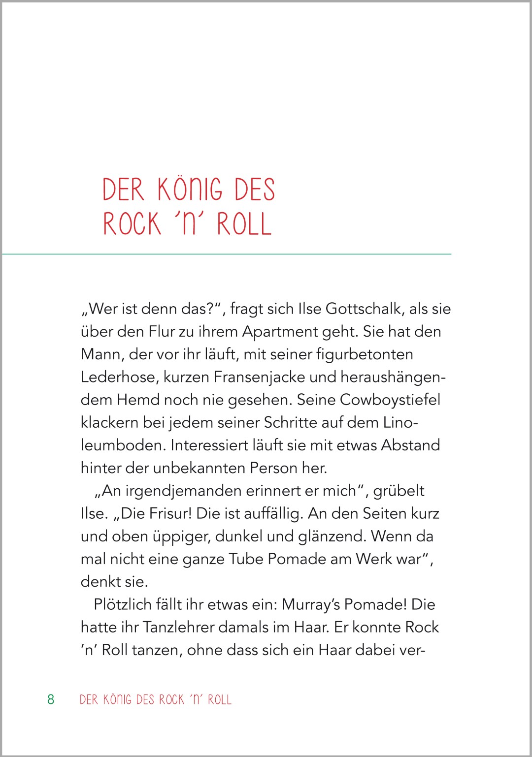 Beispielseite aus "Kurzgeschichten für Senioren" "Neues vom Plauderclub" "Der König des Rock n Roll"