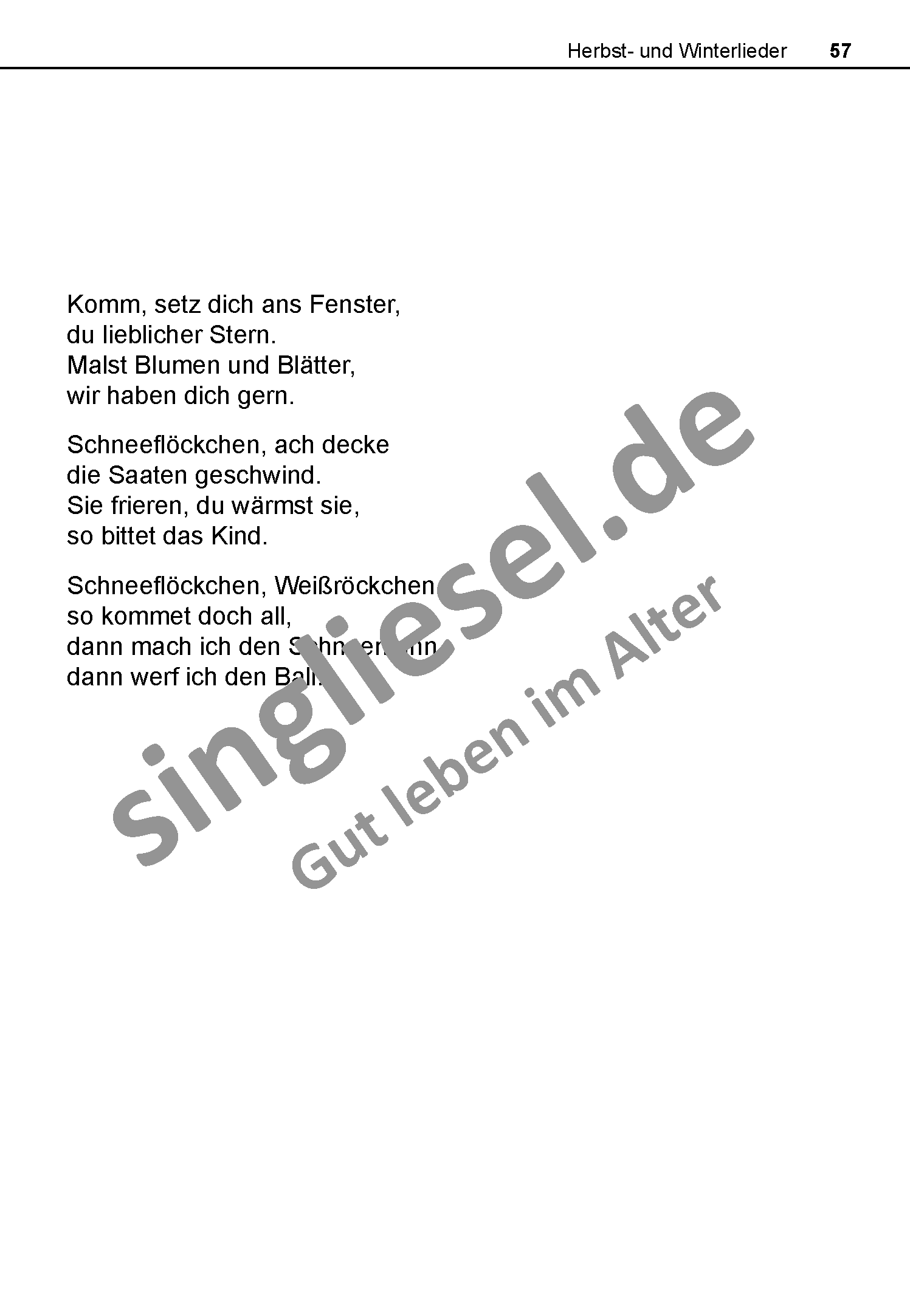 ESD-0001-022-001-Wasserzeichen_Seite_11 Das Herbst- und Winterlieder-Buch für Senioren Schneeflöckchen Weißröckchen Text