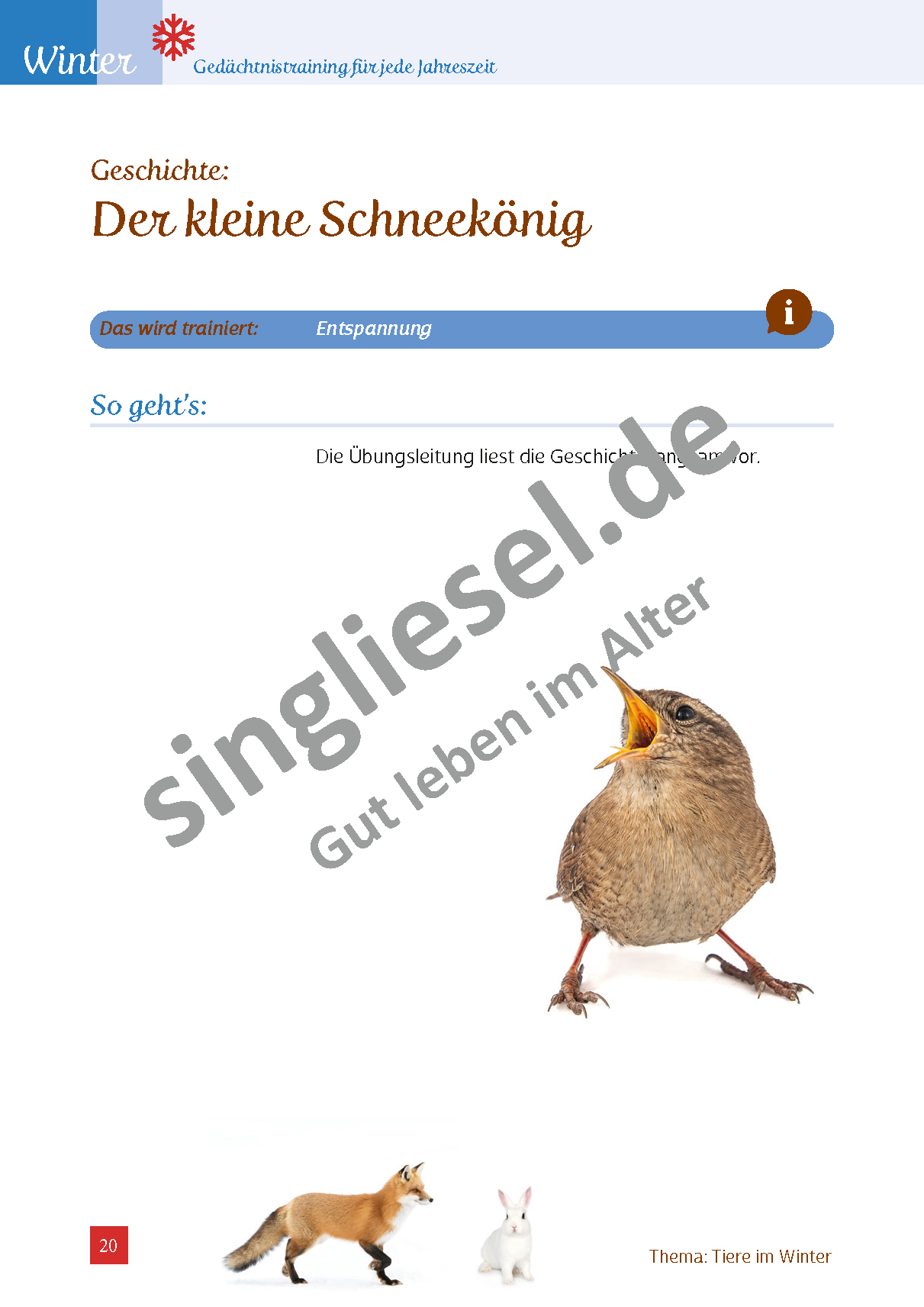 ESD-0001-025-002__Vorschau-20 Gedächtnistraining Senioren. Winter. Tiere. Vorlesegeschichte