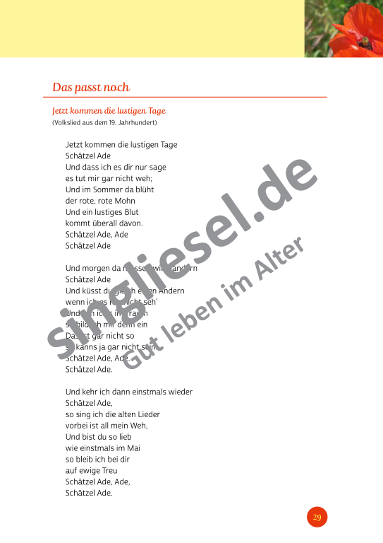 Beispielseiten der PDF: Kurzaktivierungen im Sommer - Beschätigungen für Senioren zum Thema Wald und Wiese Beispielseiten der PDF: Kurzaktivierungen im Sommer - Beschätigungen für Senioren zum Thema Wald und Wiese