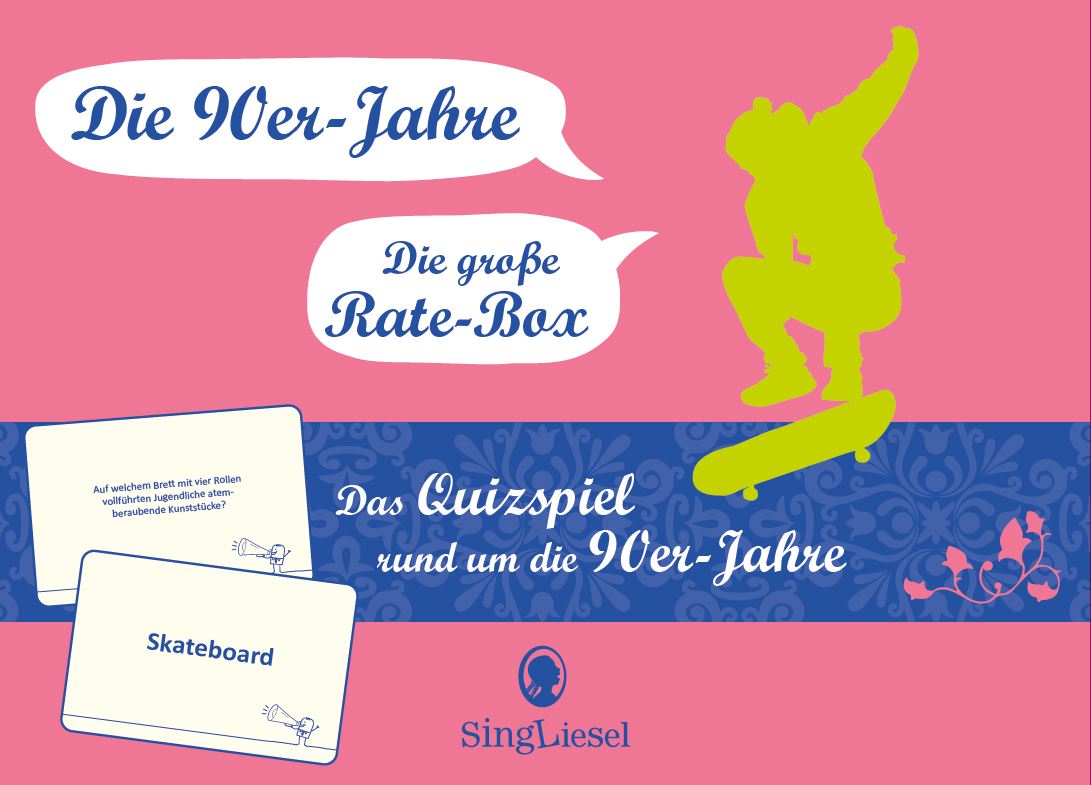 Cover: Die große Rate-Box –  90er-Jahre-Quiz für Senioren mit Demenz zur Aktivierung und Gedächtnisförderung