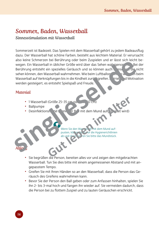 Beispielseiten aus Sinneswelten wecken - Kurzaktivierungen für bettlägerige Senioren mit Demenz als PDF-Download Beispielseiten aus Sinneswelten wecken - Kurzaktivierungen für bettlägerige Senioren mit Demenz als PDF-Download