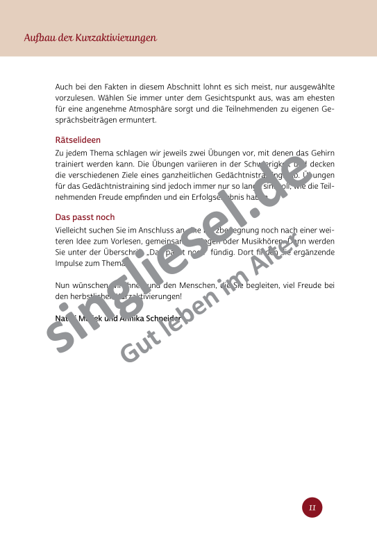 Beispielseiten aus der PDF Kurzaktivierungen im Herbst für Senioren mit Demenz - kreative Ideen zum Thema Essen Beispielseiten aus der PDF Kurzaktivierungen im Herbst für Senioren mit Demenz - kreative Ideen zum Thema Essen