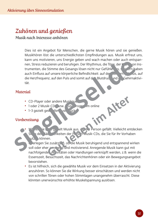 Beispielseiten aus Sinneswelten wecken - Kurzaktivierungen für bettlägerige Senioren mit Demenz als PDF-Download Beispielseiten aus Sinneswelten wecken - Kurzaktivierungen für bettlägerige Senioren mit Demenz als PDF-Download