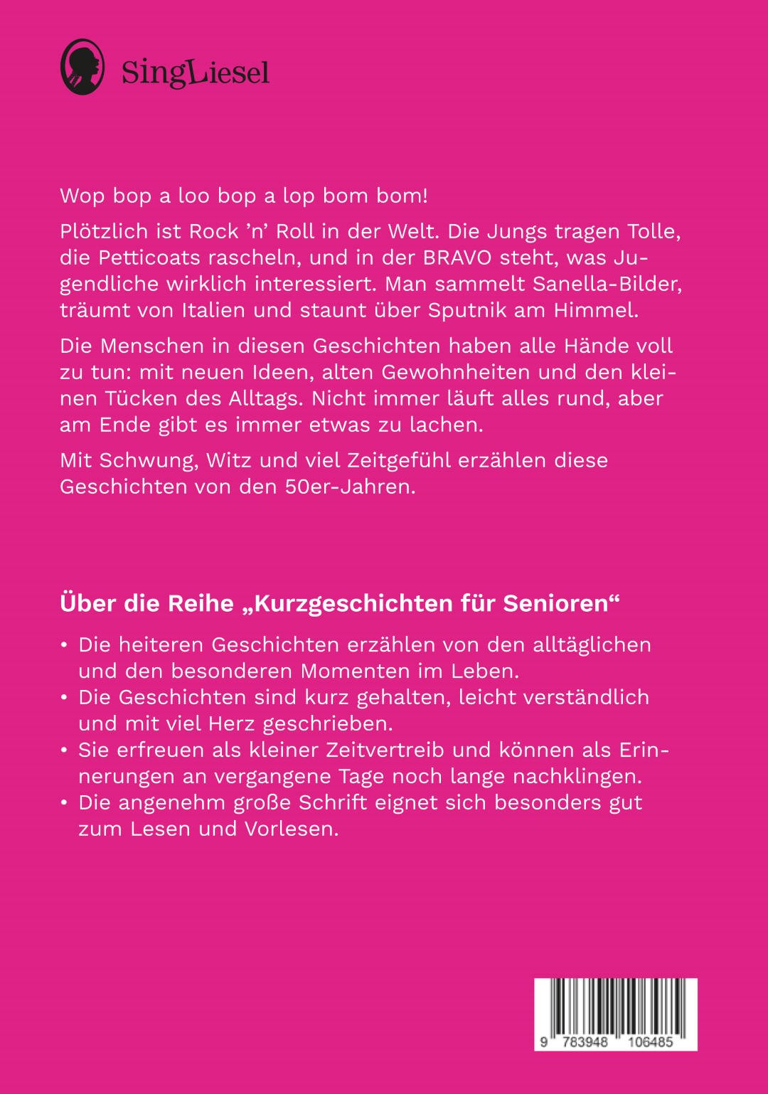 Rückseite zu "Kurzgeschichten für Senioren | Geschichten aus den 50ern"