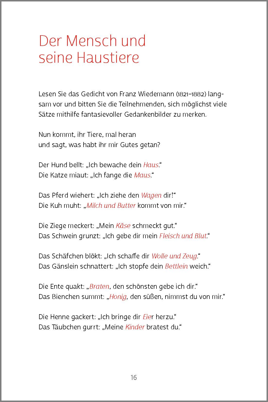 Beispielseite aus "Gedächtnistraining rund um Tiere" "Der Mensch und seine Haustiere"