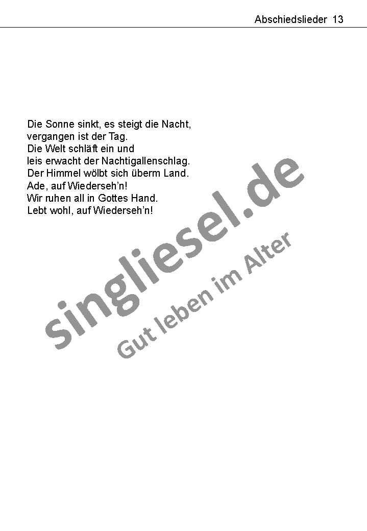 Nehmt-Abschied-Brueder-Text Die schönsten Abschiedslieder Nehmt Abschied Brüder Text