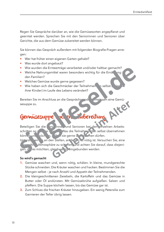 Beispielseiten: Vom Spätsommer bis Reformationstag  - Aktivierungspaket zu Festen und Bräuche für Senioren als PDF-Download Beispielseiten: Vom Spätsommer bis Reformationstag  - Aktivierungspaket zu Festen und Bräuche für Senioren als PDF-Download