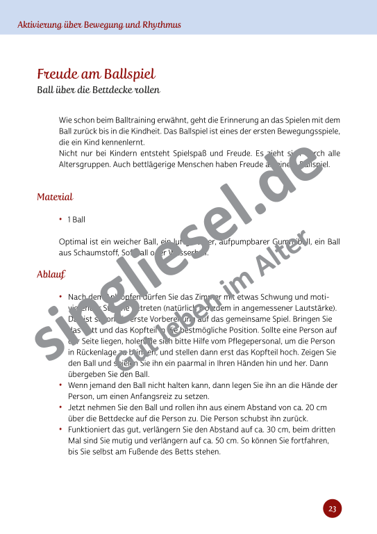 Beispielseiten aus Im Rhythmus der Bewegung - Kurzaktivierungen für bettlägerige Senioren mit Demenz als PDF-Download Beispielseiten aus Im Rhythmus der Bewegung - Kurzaktivierungen für bettlägerige Senioren mit Demenz als PDF-Download