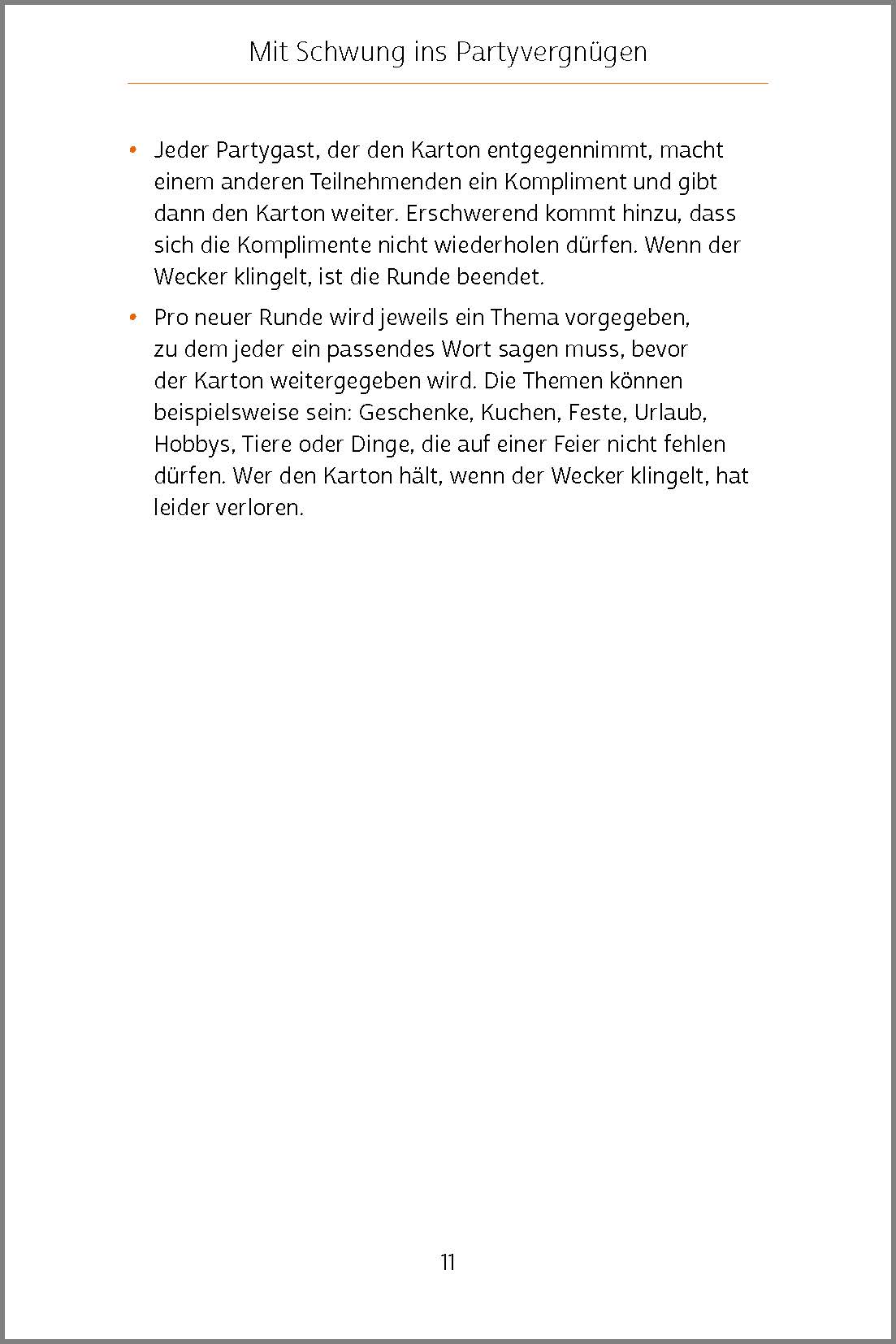 Beispielseite aus dem Buch "Partyspiele für Senioren" "Ab geht die Post"