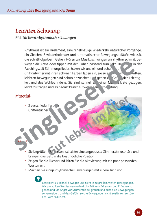 Beispielseiten aus Im Rhythmus der Bewegung - Kurzaktivierungen für bettlägerige Senioren mit Demenz als PDF-Download Beispielseiten aus Im Rhythmus der Bewegung - Kurzaktivierungen für bettlägerige Senioren mit Demenz als PDF-Download