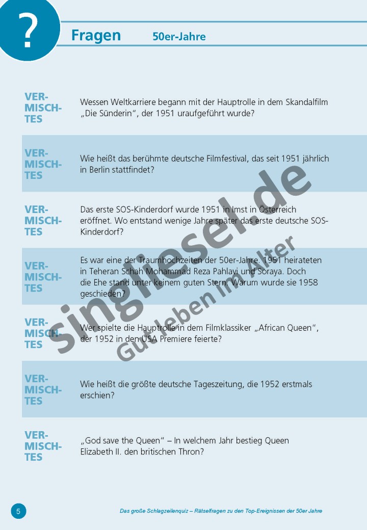 ESD-0001-039-001_Vorschau-5 Das große Schlagzeilen Quiz 50er – Auch geeignet zum Einsatz in der Aktivierung von Menschen mit Demenz