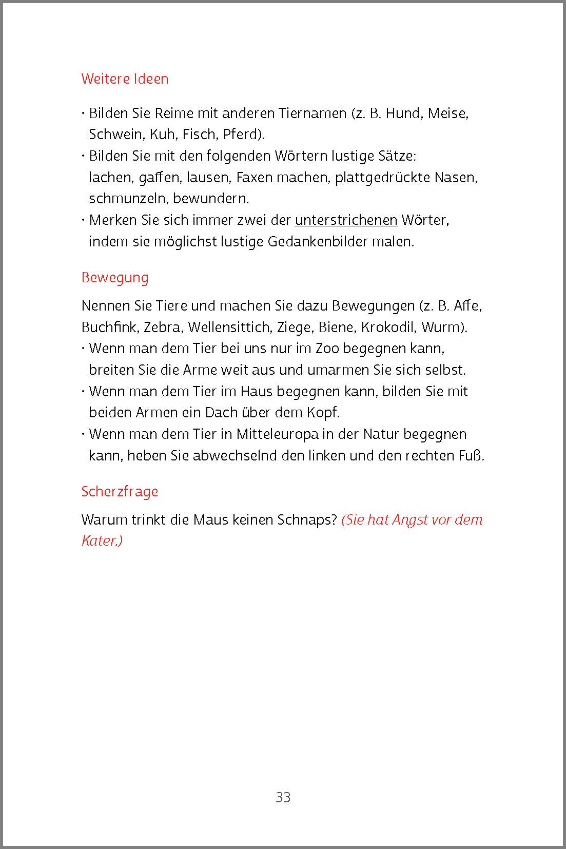Beispielseite aus "Gedächtnistraining rund um Tiere" "Besuch im Zoo"