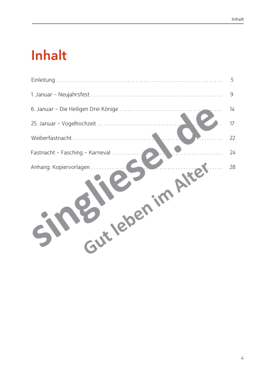 Beispielseiten aus: Von Neujahr bis Fasching  - Aktivierungspaket zu Festen und Bräuche für Senioren als PDF-Download Beispielseiten aus: Von Neujahr bis Fasching  - Aktivierungspaket zu Festen und Bräuche für Senioren als PDF-Download