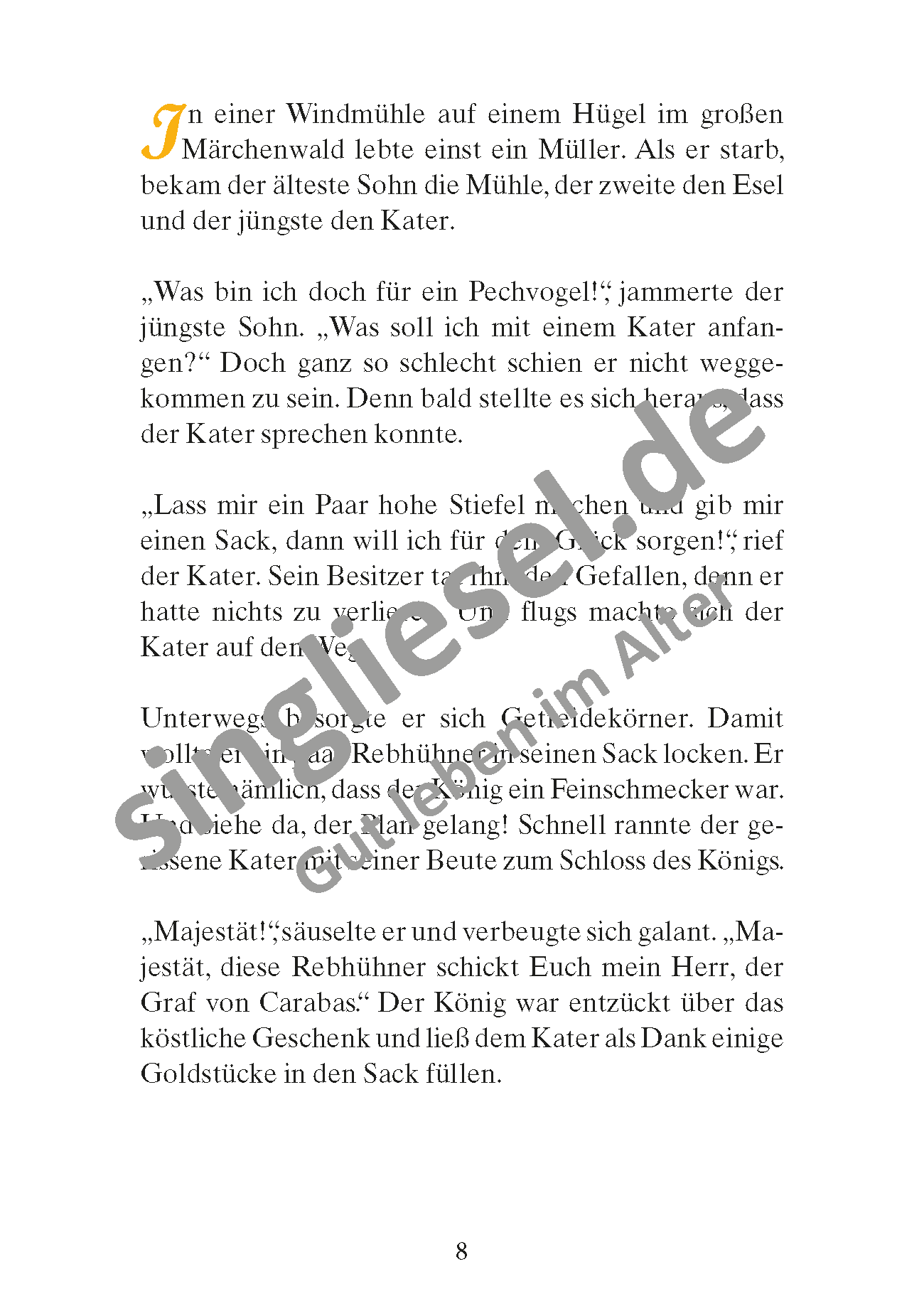 ESD-0001-054-001-Wasserzeichen_Seite_09 Märchen für Senioren. „Der gestiefelte Kater“ u.v.m. (PDF) Vorlesegeschichte Seite 1