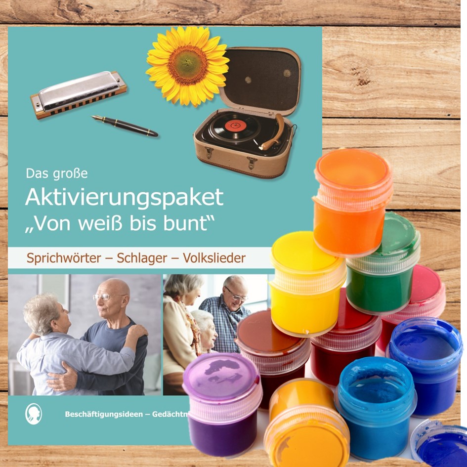 Cover: Aktivierungspaket zum Thema Farben - Beschäftigungsideen für Senioren mit Demenz als PDF-Download Cover: Aktivierungspaket zum Thema Farben - Beschäftigungsideen für Senioren mit Demenz als PDF-Download