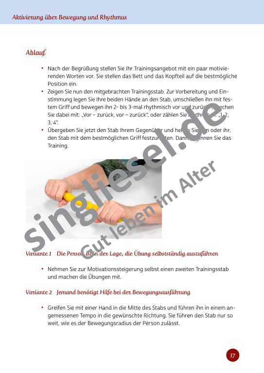 Beispielseiten aus Im Rhythmus der Bewegung - Kurzaktivierungen für bettlägerige Senioren mit Demenz als PDF-Download Beispielseiten aus Im Rhythmus der Bewegung - Kurzaktivierungen für bettlägerige Senioren mit Demenz als PDF-Download