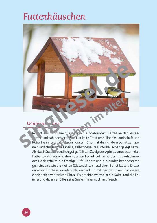 Beispielseiten aus der PDF Kurzaktivierungen im Winter für Senioren mit Demenz - kreative Ideen zum Thema Haus und Garten Beispielseiten aus der PDF Kurzaktivierungen im Winter für Senioren mit Demenz - kreative Ideen zum Thema Haus und Garten