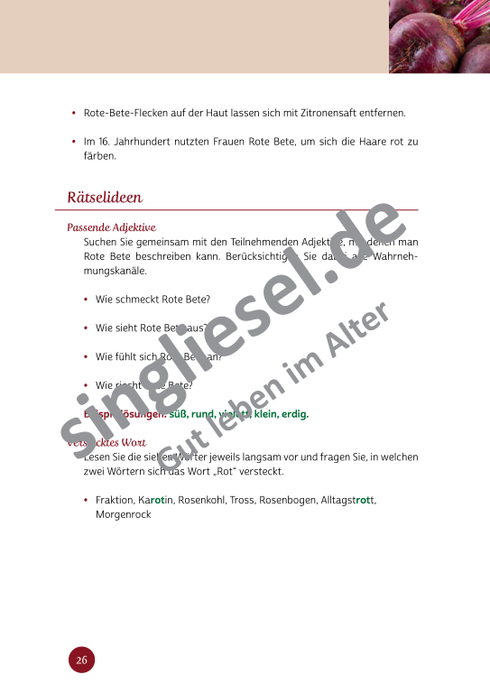 Beispielseiten aus der PDF Kurzaktivierungen im Herbst für Senioren mit Demenz - kreative Ideen zum Thema Essen Beispielseiten aus der PDF Kurzaktivierungen im Herbst für Senioren mit Demenz - kreative Ideen zum Thema Essen