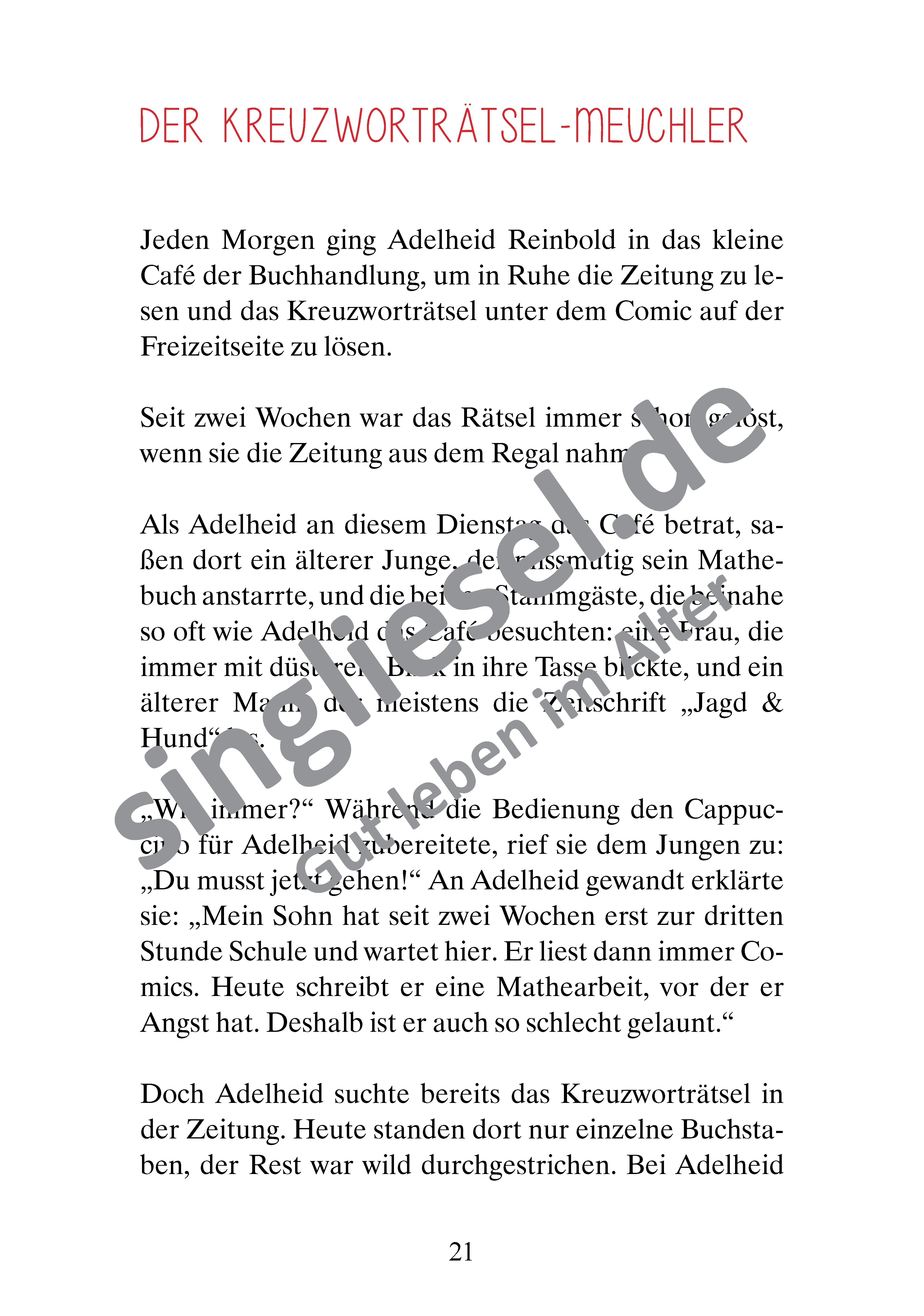 Beispielseiten aus Dem Täter auf der Spur - Krimi-Geschichten zum Vorlesen für Senioren als PDF-Download Beispielseiten aus Dem Täter auf der Spur - Krimi-Geschichten zum Vorlesen für Senioren als PDF-Download