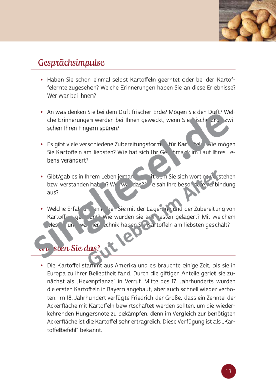 Beispielseiten aus der PDF Kurzaktivierungen im Herbst für Senioren mit Demenz - kreative Ideen zum Thema Essen Beispielseiten aus der PDF Kurzaktivierungen im Herbst für Senioren mit Demenz - kreative Ideen zum Thema Essen