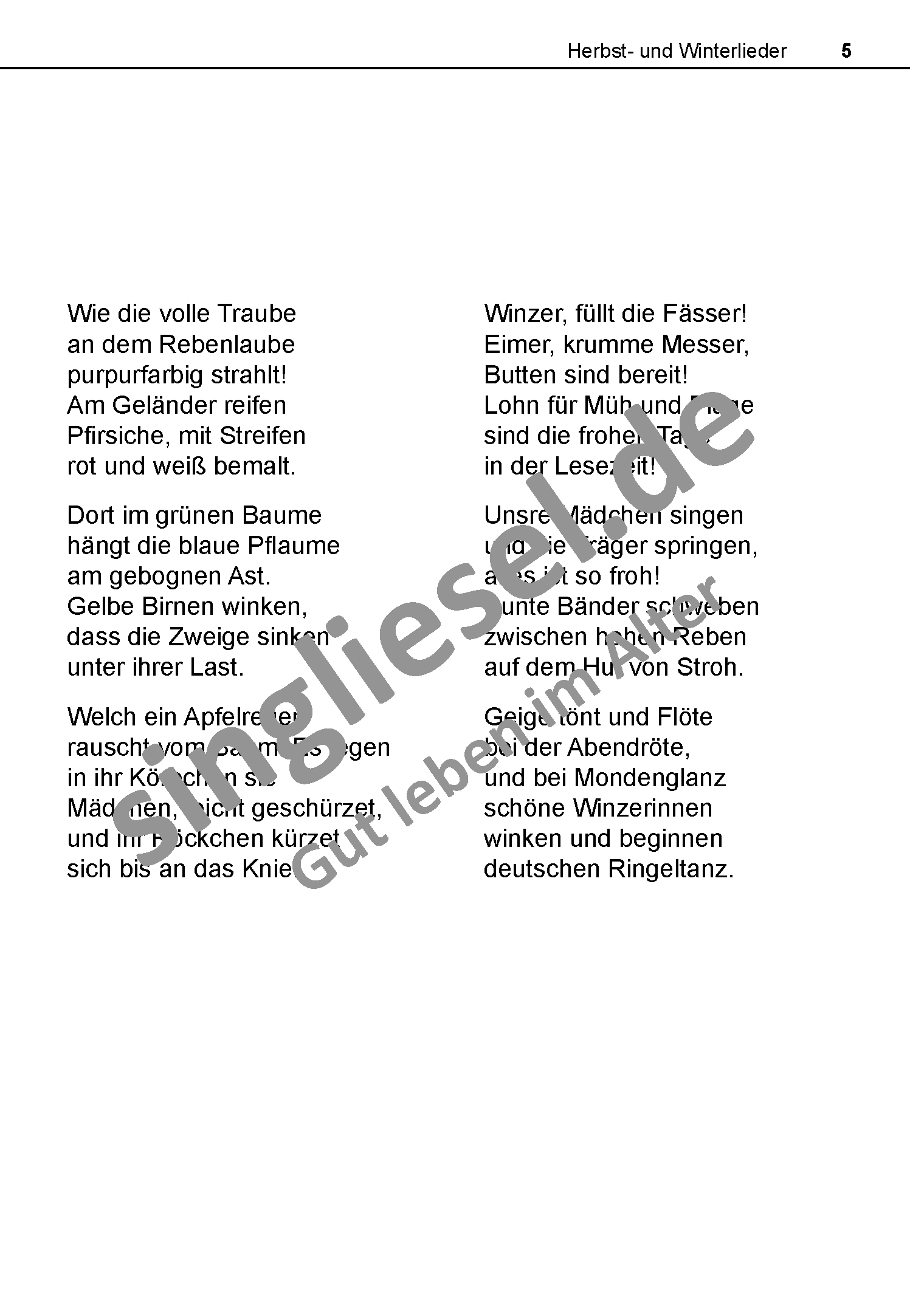 ESD-0001-022-001-Wasserzeichen_Seite_05 Das Herbst- und Winterlieder-Buch für Senioren Bunt sind schon die Wälder Text