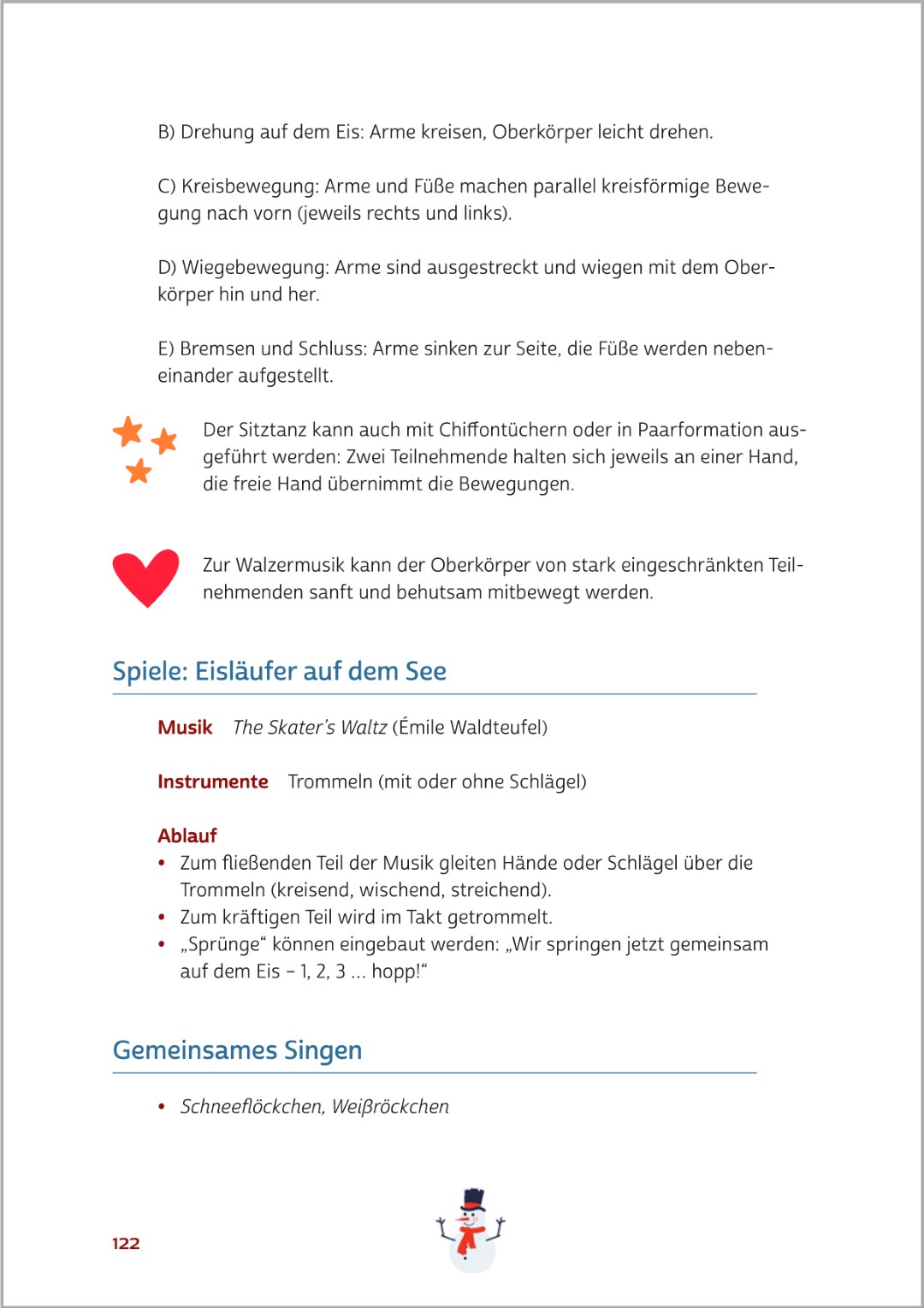 Beispielseite aus dem Buch „Aktivieren mit Musik für Senioren leicht gemacht“. Gezeigt wird die Aktivierung „Winterfreuden: Musik und Bewegung nach dem Fest“, eine musikalische Übung zur Aktivierung nach der Winterzeit